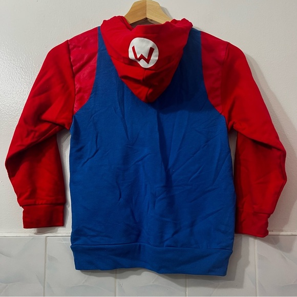 Super Mario Mad Engine Small Boy Girl Kids Full Zip Hoodie Jacket Costume - Picture 3 of 9